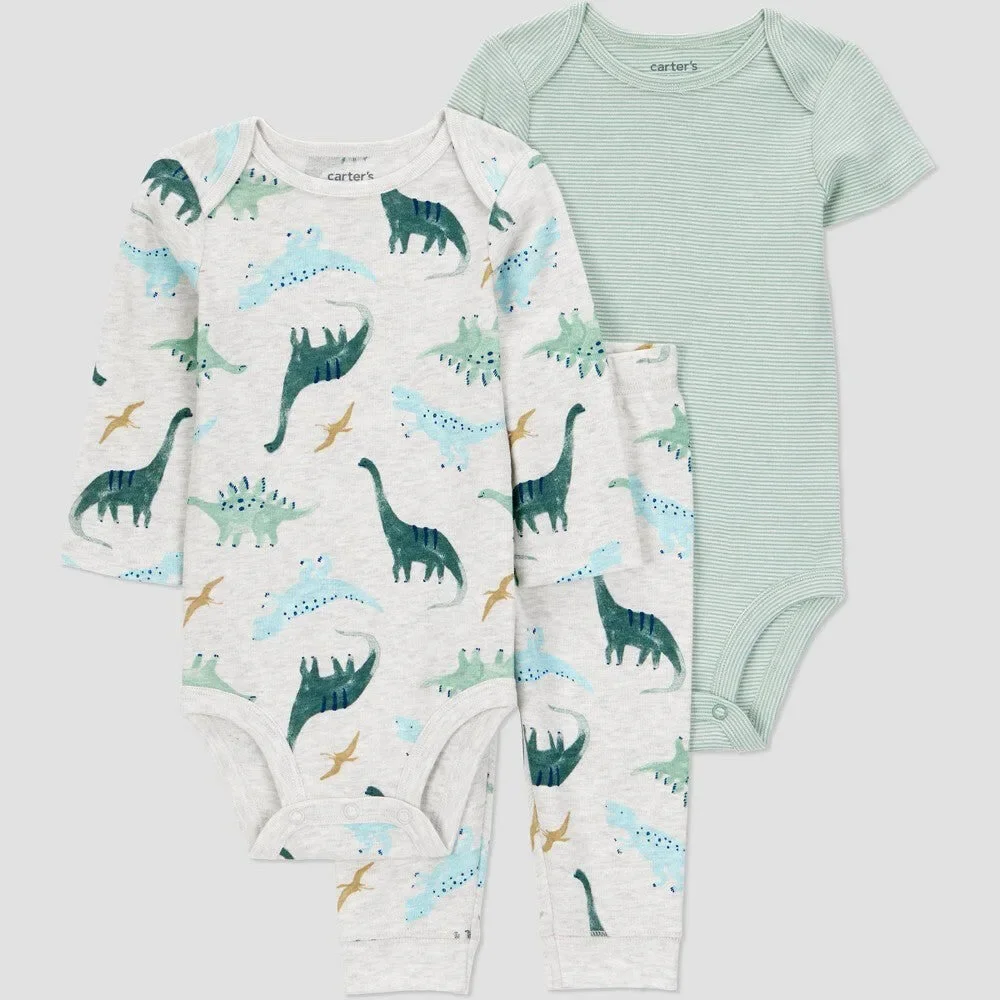 Carter's 3pc Dinosaur Bodysuit Set Newborn Boys